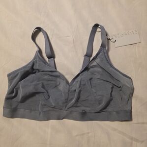 Negative Underwear Blue and Gray Intimates Bra with Moisture-Wicking Fabric
